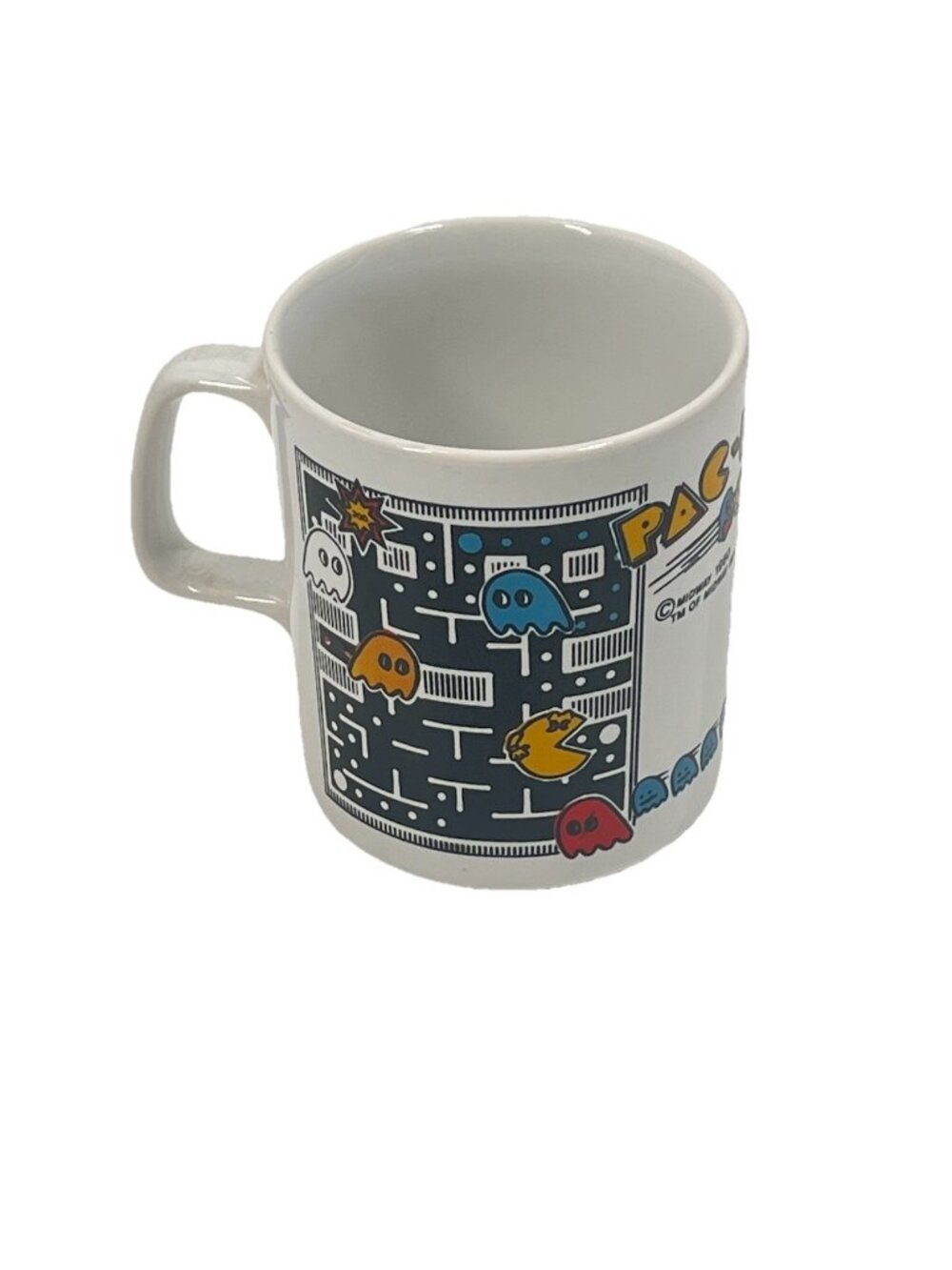 Vintage 1980 Pac-man Coffee Mug Midway Arcade Game Ghosts Ceramic Cup